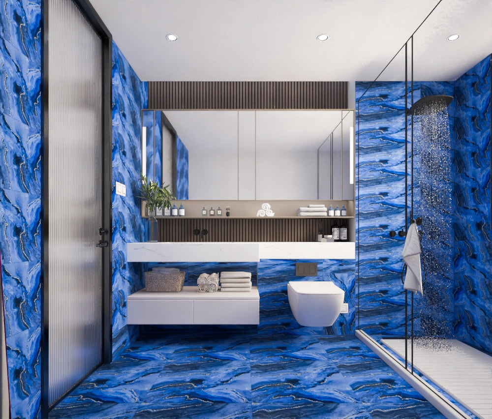 Prestige Crystal Blue/Silver 60cmx60cm Wall & Floor Tile